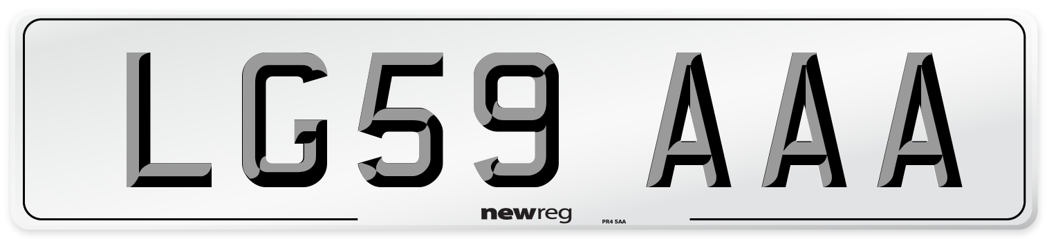 LG59 AAA Number Plate from New Reg